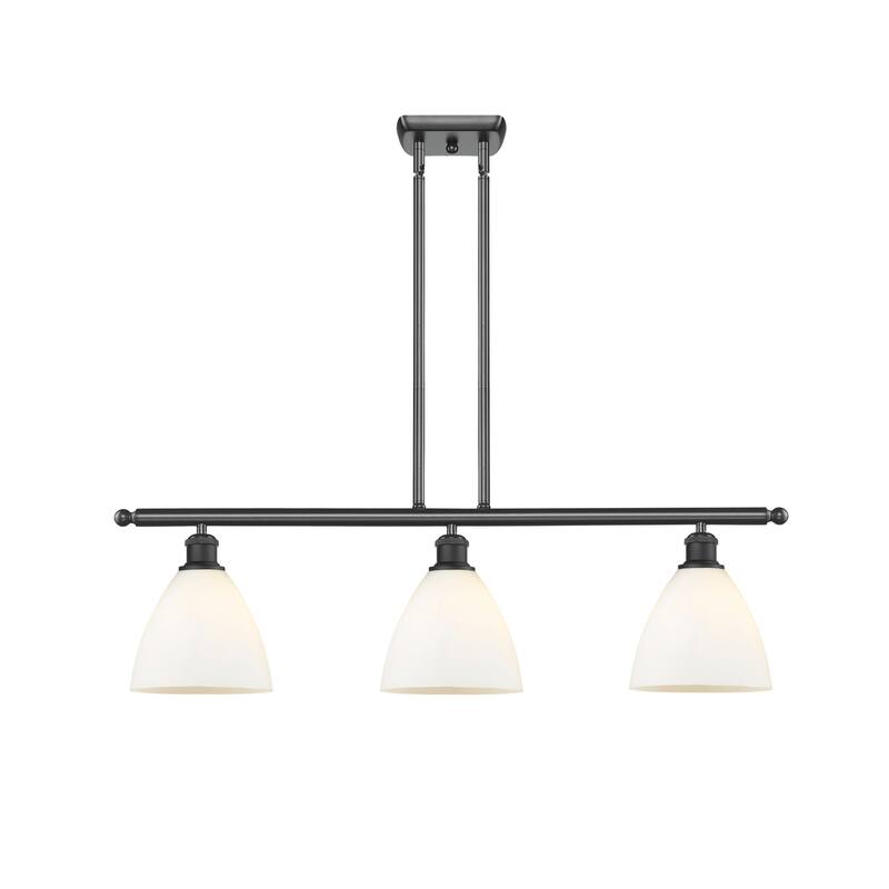 Innovations Lighting 516-3I-11-36 Bristol Linear Bristol Glass 3 Light - Matte Black / Matte White