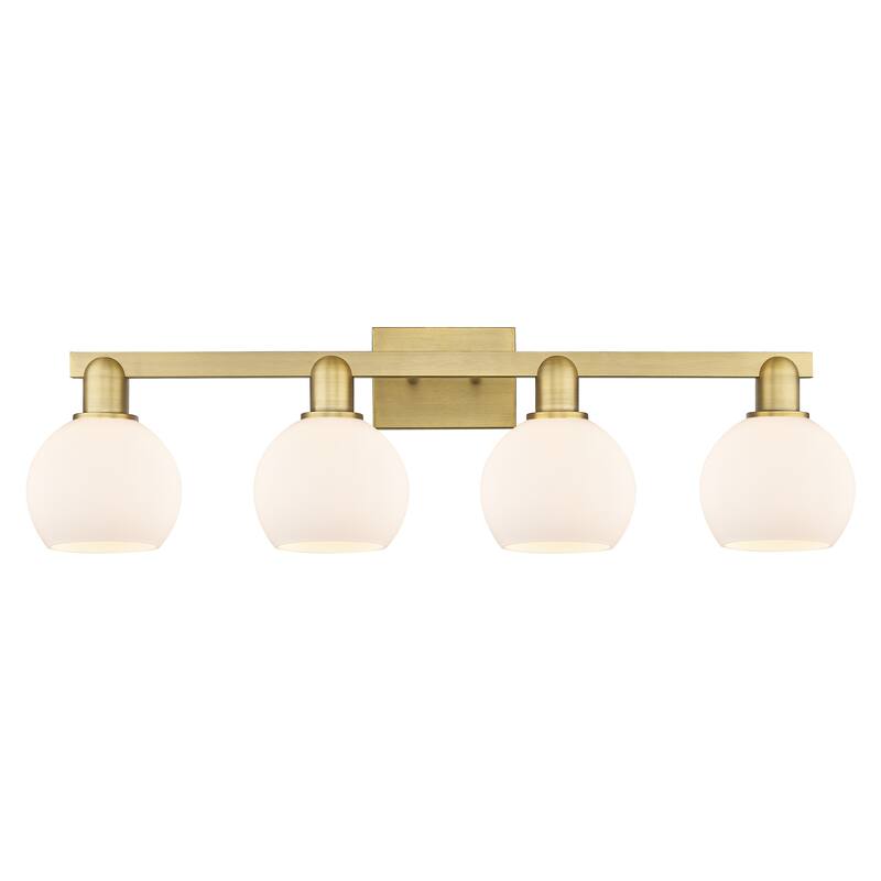 Innovations Lighting Endless Possibilities Arcadia - Athens - 4 Light 33" Bath Vanity Light - Brushed Brass/Matte White