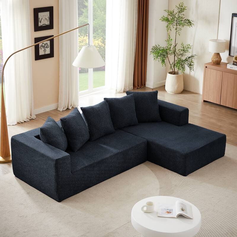 104.34" Modular L-Shaped 3-Seater Sectional Sofa Set in Luxurious Chenille Fabric with Minimalist Chaise Design