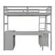 preview thumbnail 14 of 16, Contemporary Style Twin Size Loft Bed with Drawers, Cabinet Shelves and Desk, Wooden Loft Bed with Desk Suitable for Bedroom