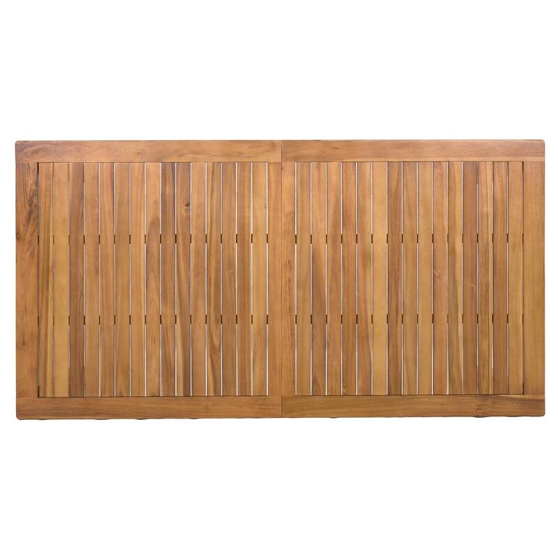 5-Piece Patio Dining Set, 67" Rectangular Table & 4 Rattan Arm Chairs