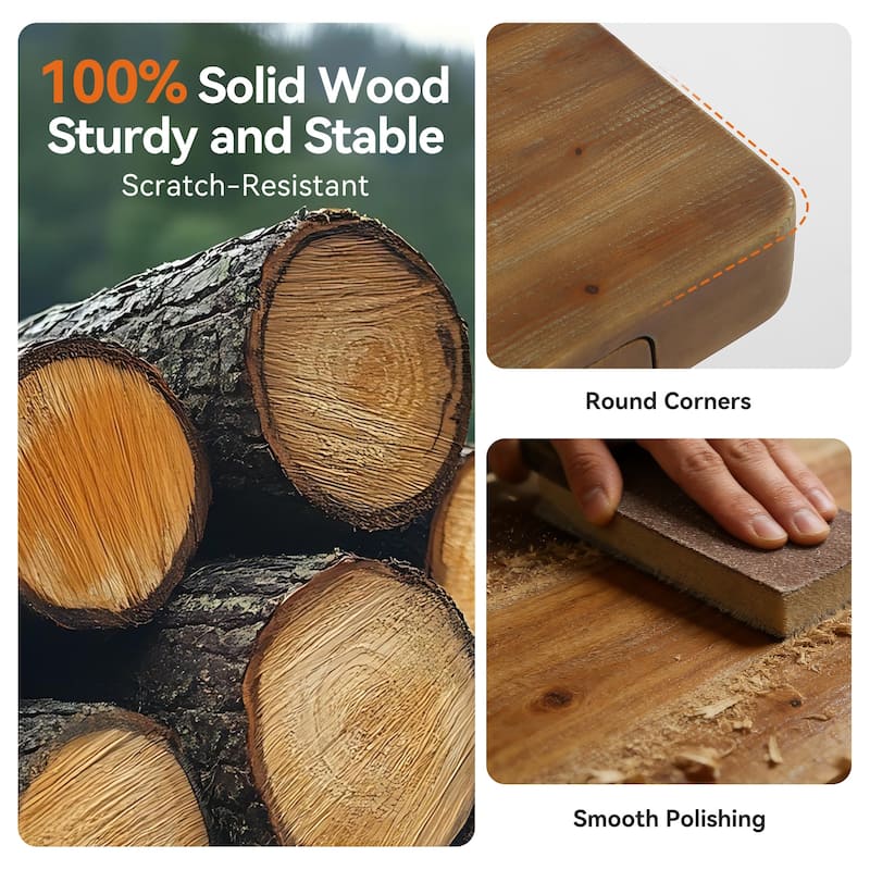 47 Inch Solid Wood Entryway Bench with Shoe Storage, 2 Tier Shoe Rack, Rustic Bench for Kitchen, Dining Room, Bedroom, Hallway