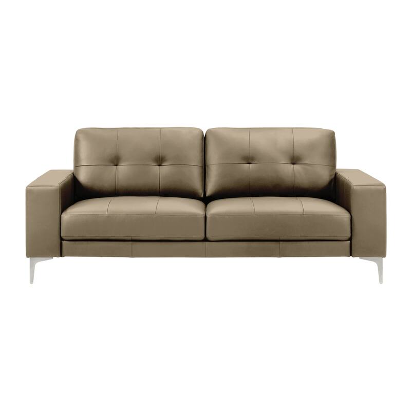 Faelin 79" Modern Sofa Loveseat, Top Grain Leather Couch with Removable Cushions