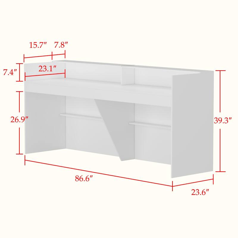 Reception Desk,Transaction Counter Top, Laminate Desktop, Front Table