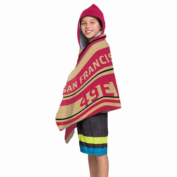 slide 2 of 2, NFL 49ers Juvy Hooded Towel - 21x51
