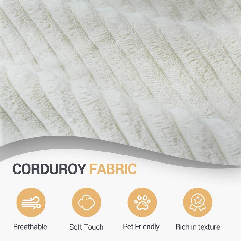 86.6" Foam 3-Seater Sofa Block Sofa with Wide Seat Depth, One-Piece Molded Sponge, Removable Washable Cover