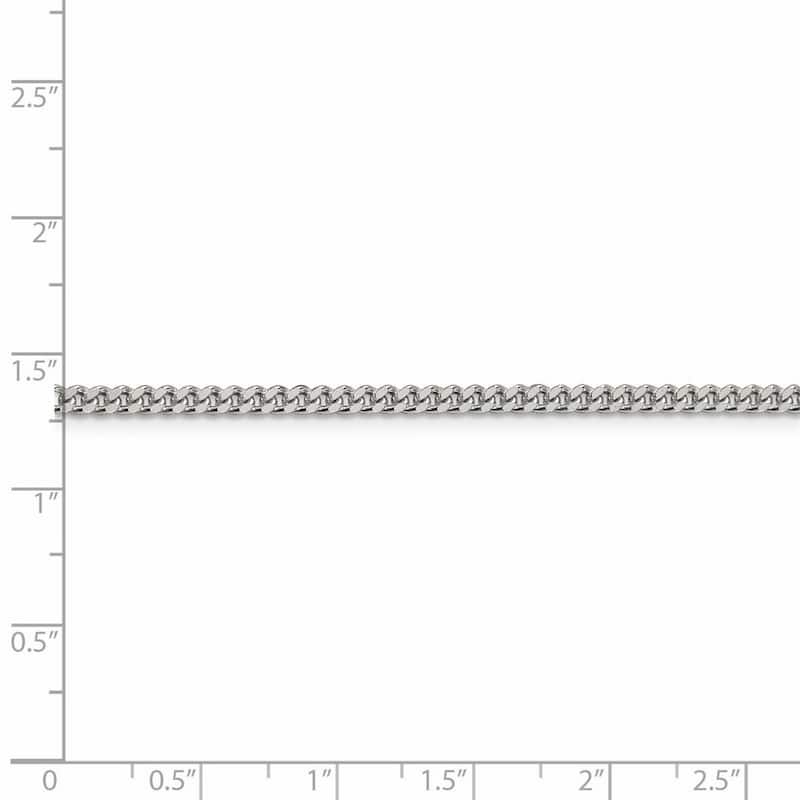 Curata 925 Sterling Silver 3mm Curb Chain Necklace Options: 16 18 20 22 24 26 28 30 36