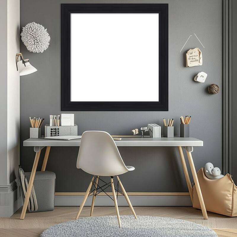 Abbey Black Framed Dry Erase Magnetic Board