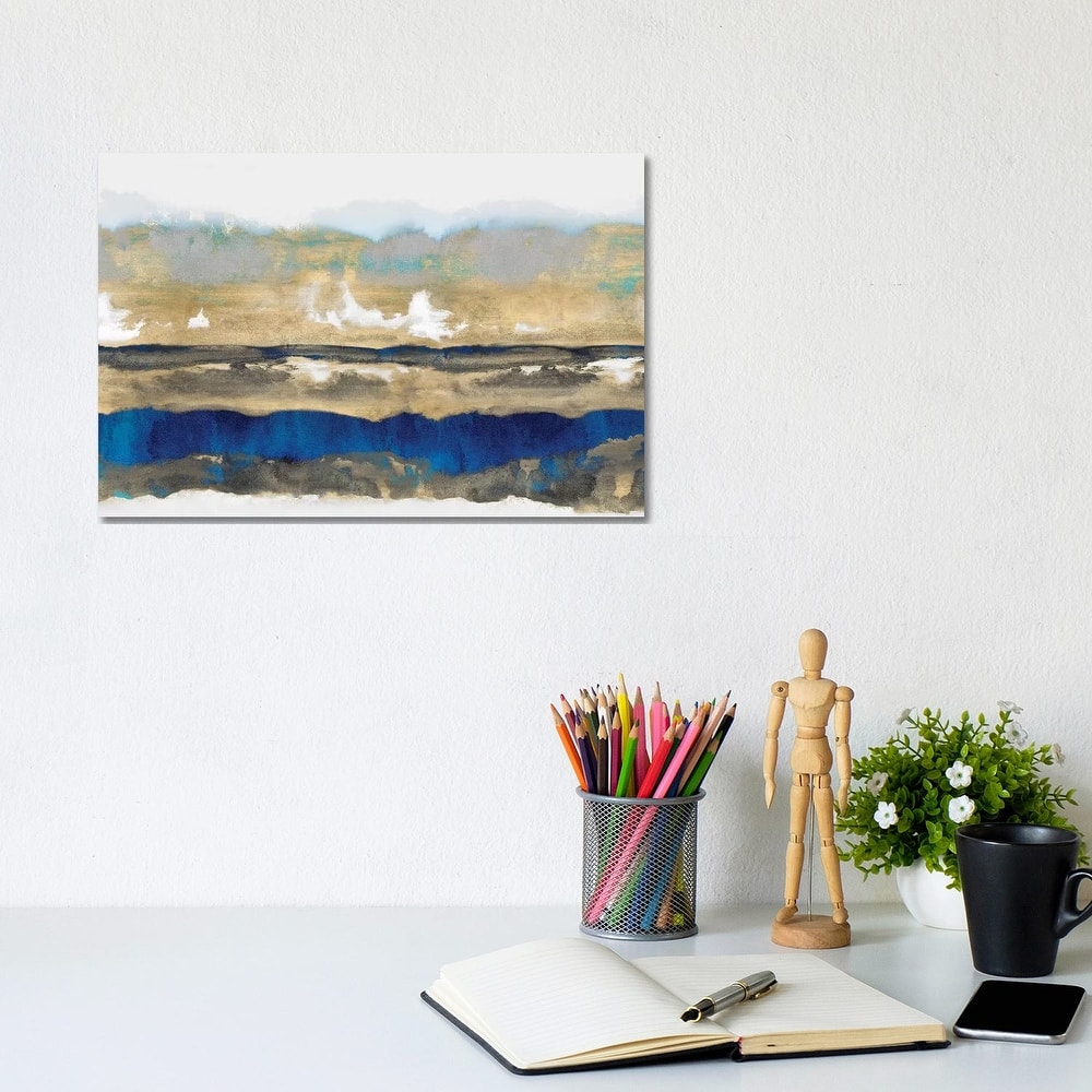 iCanvas "Strata In Blue & Gold" by Rachel Springer Canvas Print