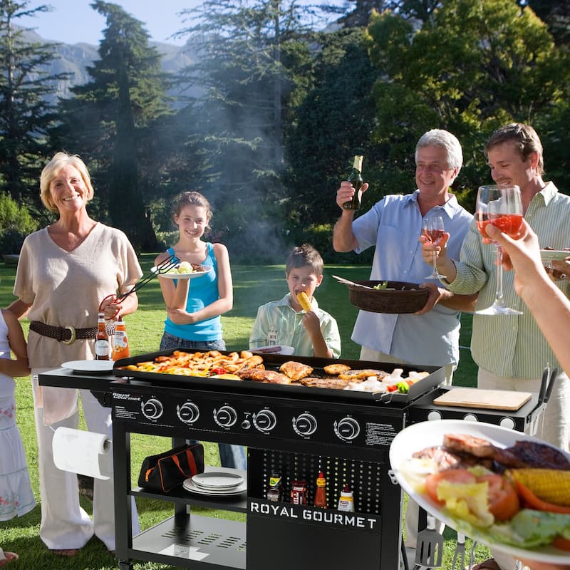 Royal Gourmet GB6000 44-Inch Black 6-Burner Flat Top Gas Grill Griddle