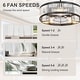 preview thumbnail 91 of 105, Caged Ceiling Fan with Light and Remote, 11.8–28 Inch Low Profile Fandelier, 6-Speed Quiet DC Motor, Black/Satin Nickel