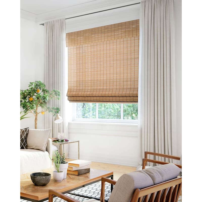 Chicology Light Filtering Cordless Natural Woven Bamboo Window Shade
