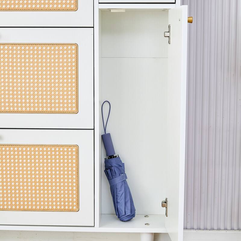 Rattan Shoe Storage Cabinet
