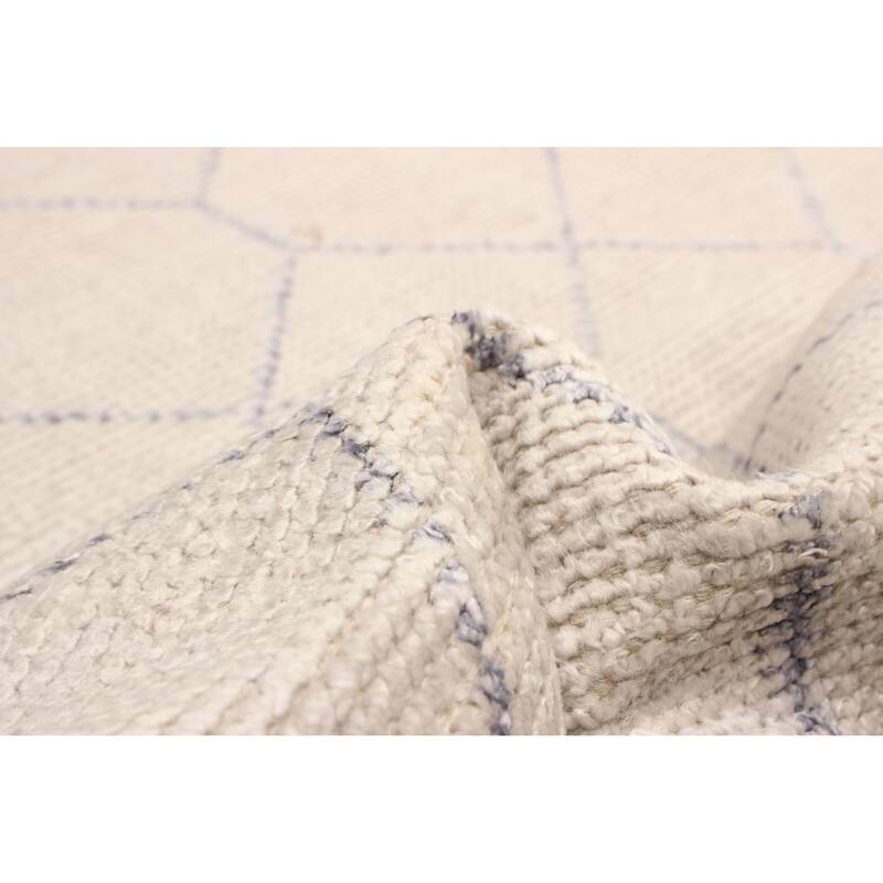 ECARPETGALLERY Hand-knotted Tangier Grey Wool Rug - 5'0 x 7'10