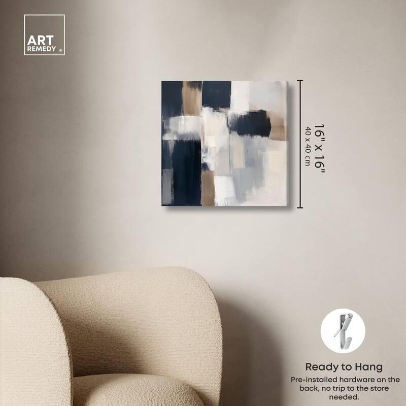 Blue and Tan Abstraction II Canvas by Art Remedy, Gallery Wrapped