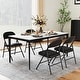 preview thumbnail 2 of 6, Gymax 6PCS Folding Chairs w/ Metal Frame PVC Leather Stackable Chairs