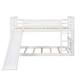 preview thumbnail 5 of 10, White Twin over Twin Solid Wood Bunk Bed with Slide and Fence