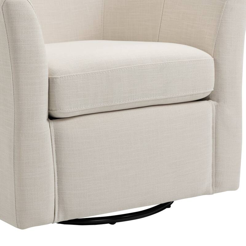 UIXE Swivel Barrel Accent Chair with Metal Base - 30.7"W x 29.9"H x 27.5"D