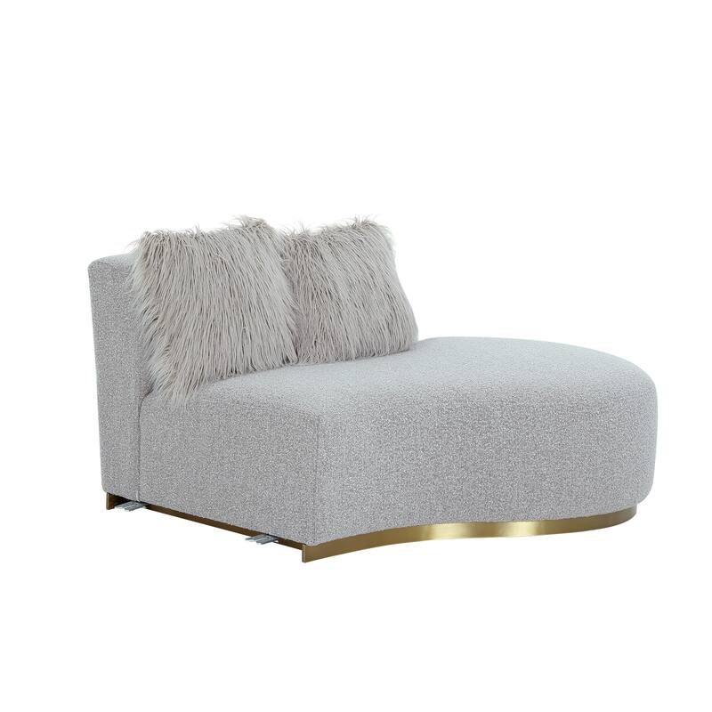 Pasargad Home Simona Curved Sofa with 3 Pillow Included