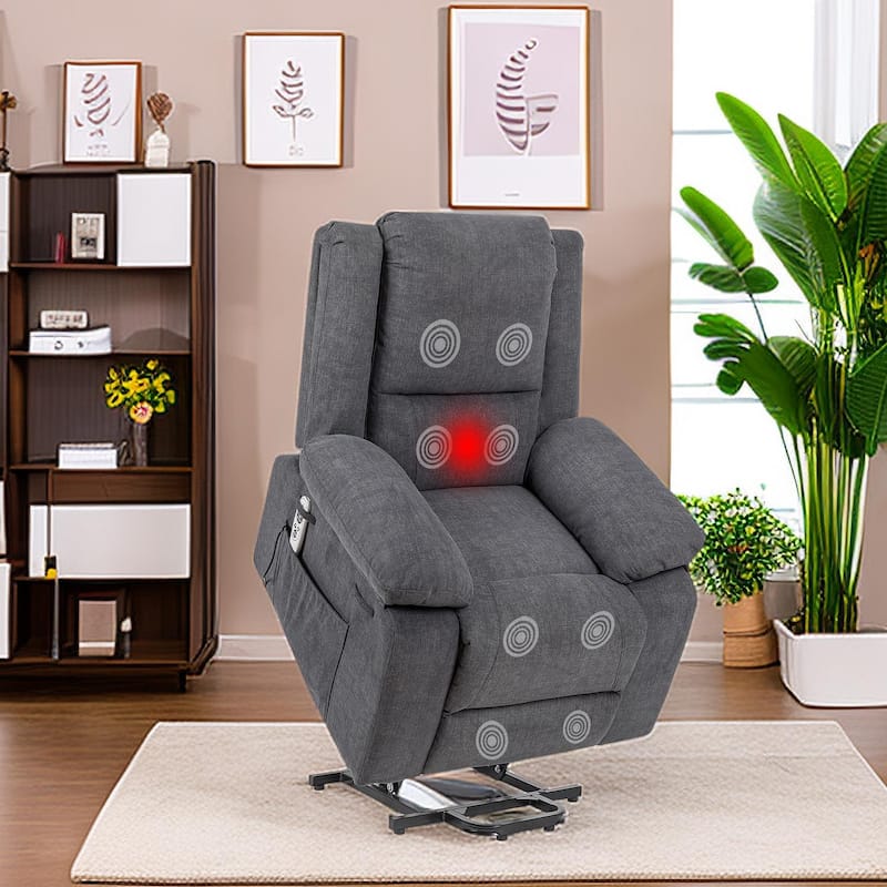 Power Lift Recliner Chair with Massage Heating Reclining Chair for Elderly,with Cup Holder and USB port