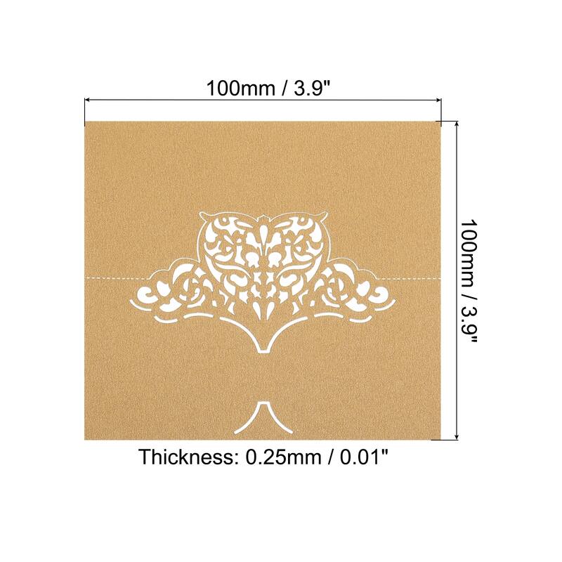 Table Name Place Cards,25Pcs Hollow Butterfly Cut Design Seat Blank Card, Yellow