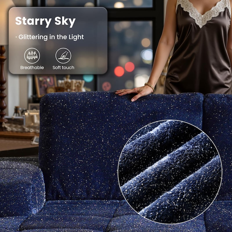 OVIOS Starry Sky Fabric Chaise Lounge Sofa