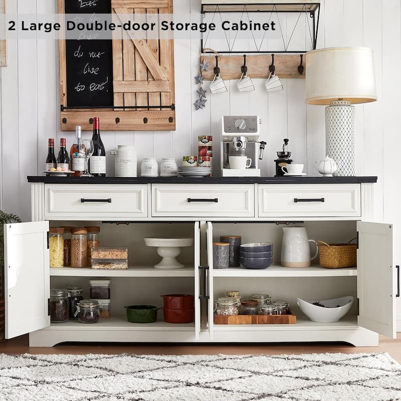 Farmhouse Buffet Sideboard Cabinet,Coffee Bar Wine Bar for Dining Room