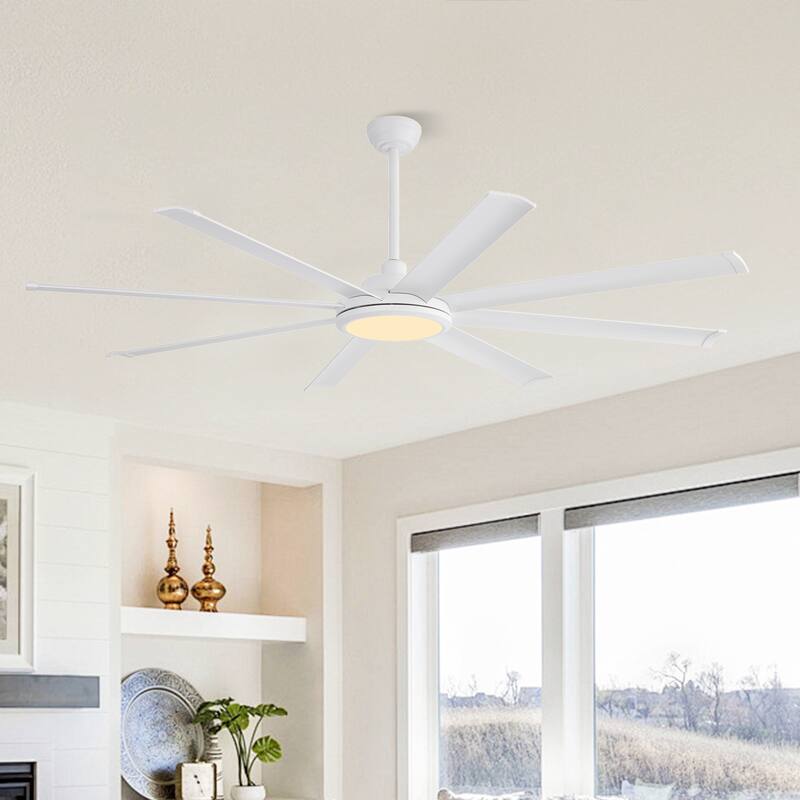 WINGBO 64" and 72" and 80" and 96" Indoor Ceiling Fan with LED Light and Remote