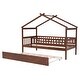 preview thumbnail 80 of 81, Wooden House Bed Frame with Trundle Bed