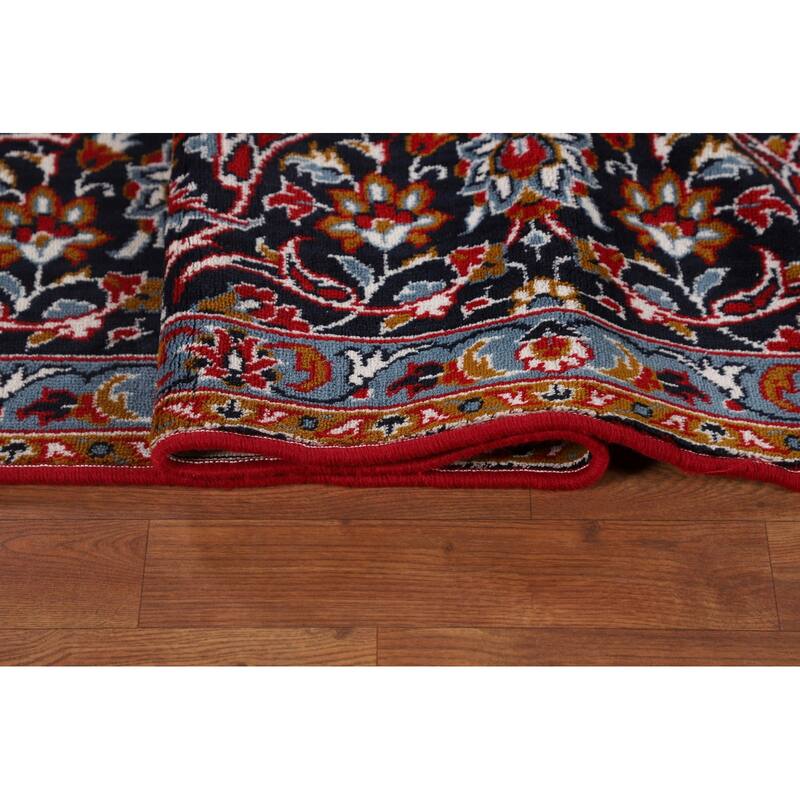Floral Red Kashan Turkish Area Rug Machine Made Medallion Carpet - 9'7" x 12'11"