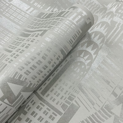 Seabrook Designs Manhattan Skyline Nonwoven Unpasted Wallpaper