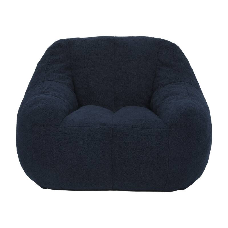 Teddy Fabric Bean Bag Lounge Chairs with Memory Foam Filling