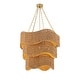 preview thumbnail 3 of 7, Mira 5-Light 3 Tiers Handwoven Coastal Chandelier in Brass Braided Woven Shade - 25 in.