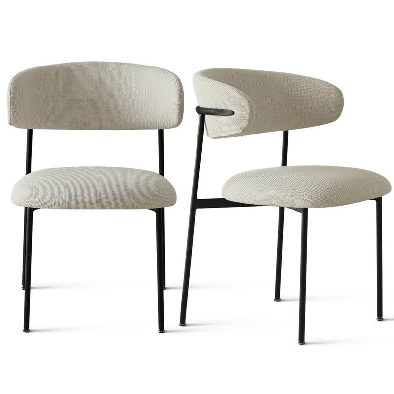 Upholstered Dining Chair With Metal Legs (Set of 2)