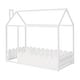 preview thumbnail 9 of 7, {Slats are not included}Twin Size Wood Bed House Bed Frame with Fence,for Kids,Teens, Girls,Boys {White}