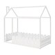 preview thumbnail 12 of 60, Kids Wood Bed, House Bed Frame with Fence-Shaped Guardrails for Teens Girls Boys, Slats are not Included