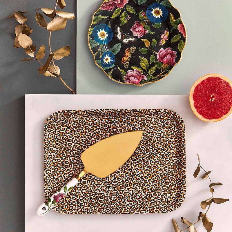 Spode Creatures of Curiosity Collection Cake Server with Floral Motif - 11" x 1.75"