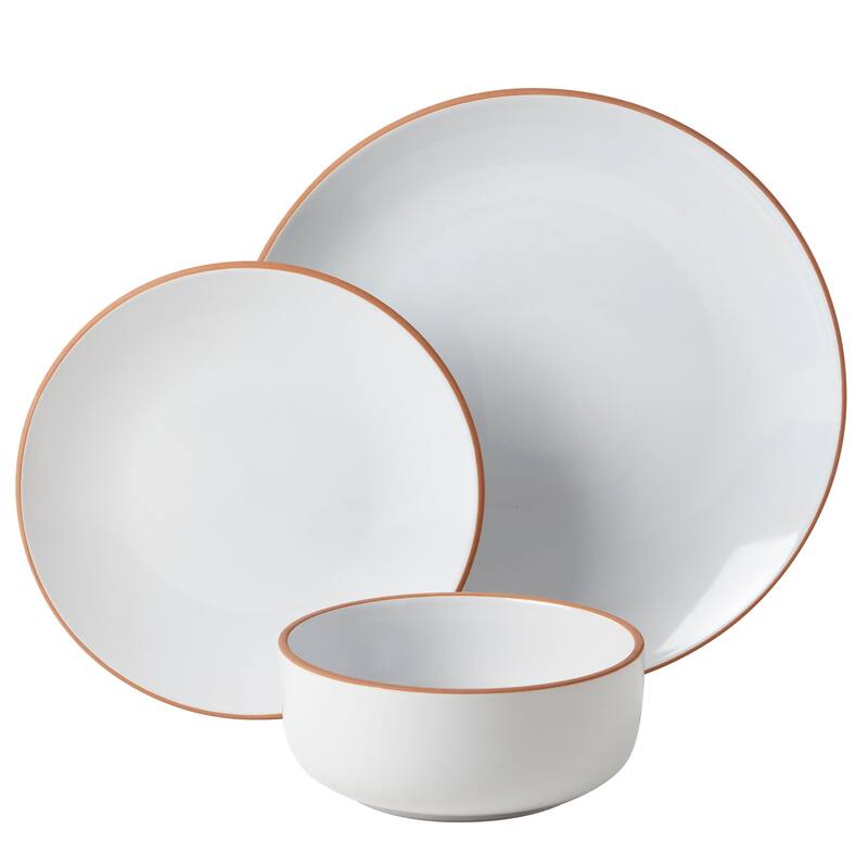 INFUSE 12-Piece Dinnerware Set, White (Service for 4)