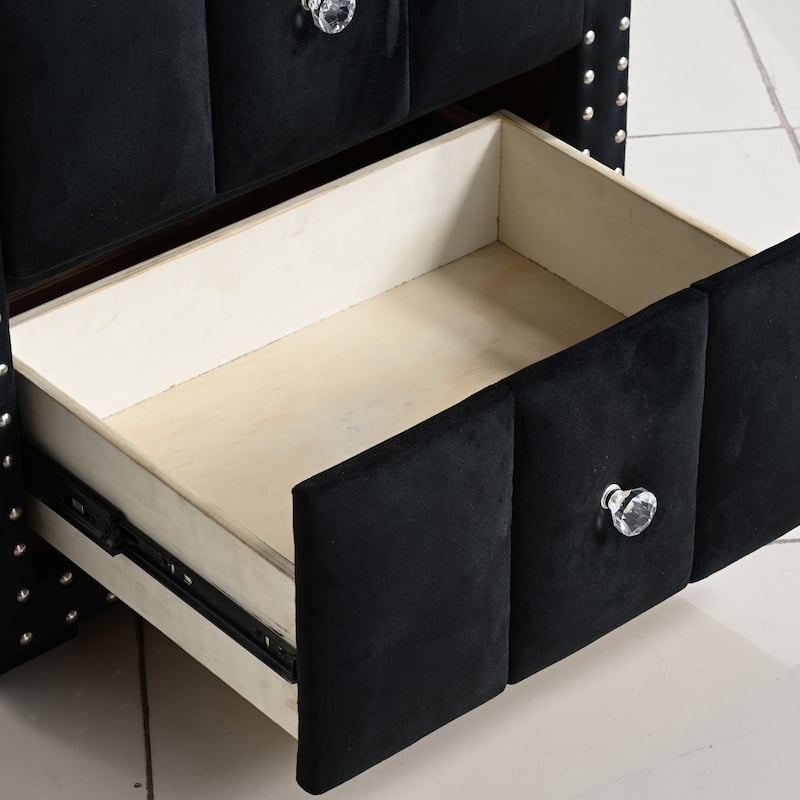 247 Shop At Home Fynor Modern 3-Piece Velvet Queen Storage Platform Bedroom Set