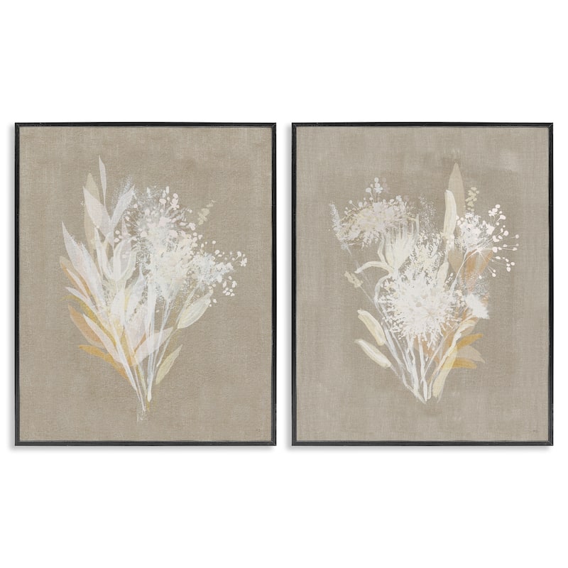 Stupell Natural Herb Impression Framed Giclee Art Design By Susan Jill (Set of 2) - 24 x 30 - Black