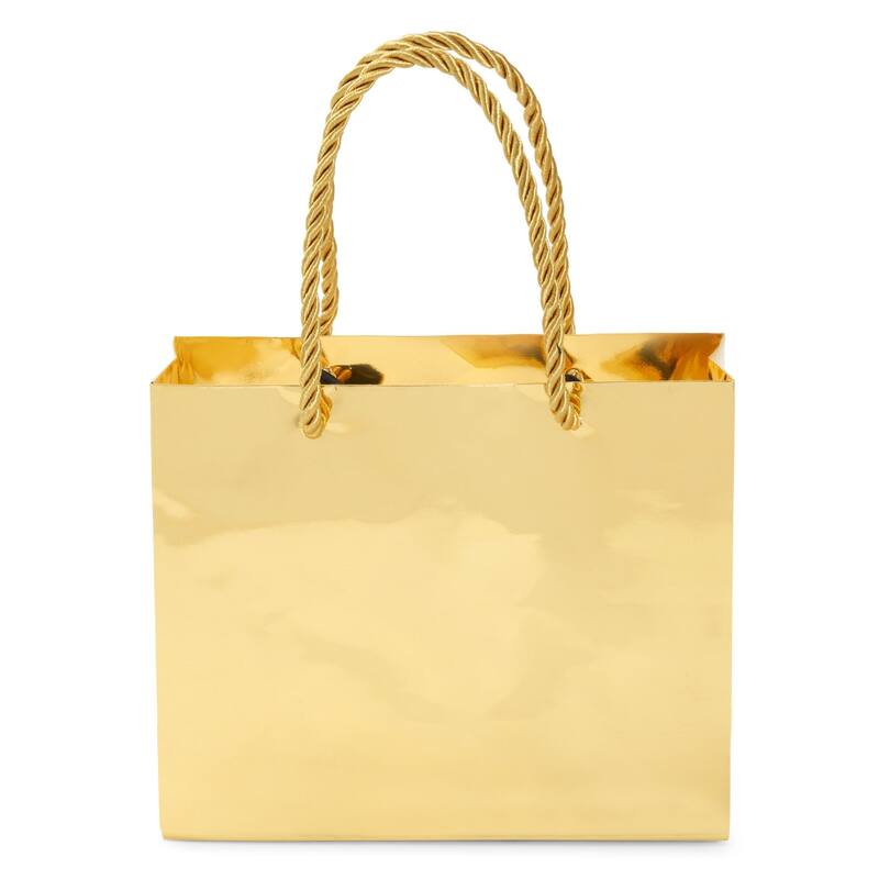 Blue Panda 24 Pack Mini Gift Bags with Handles, Reusable Small Metallic Paper Bag 6x5 x2.5"