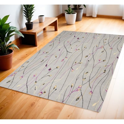 Luxit Power Loomed Floral Traditional Durable Area Rug By HomeRoots