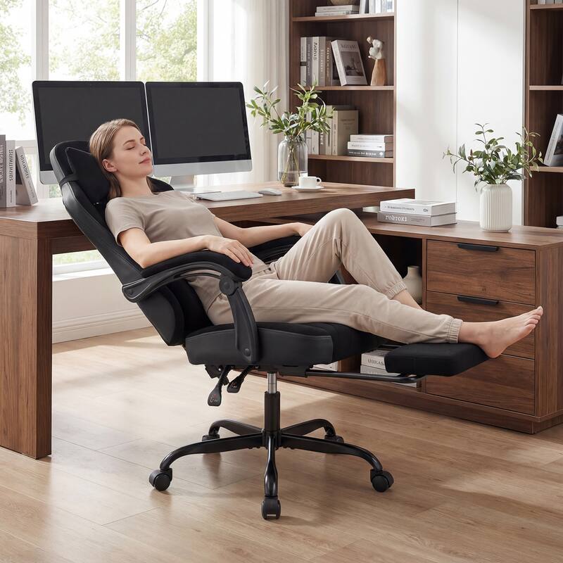 Gymax Gaming Chair w/Headrest Lumbar Support Linkage Armrests