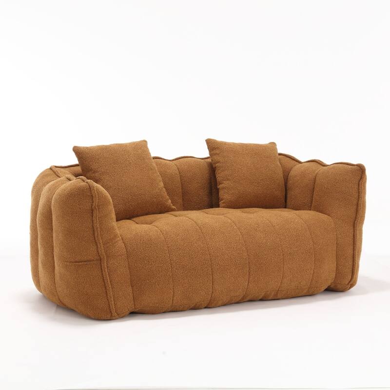 Soft Bean Bag Chair for Adults, Cozy Lazy Bean Bag Sofa, 2 Seat with Armrests for Home