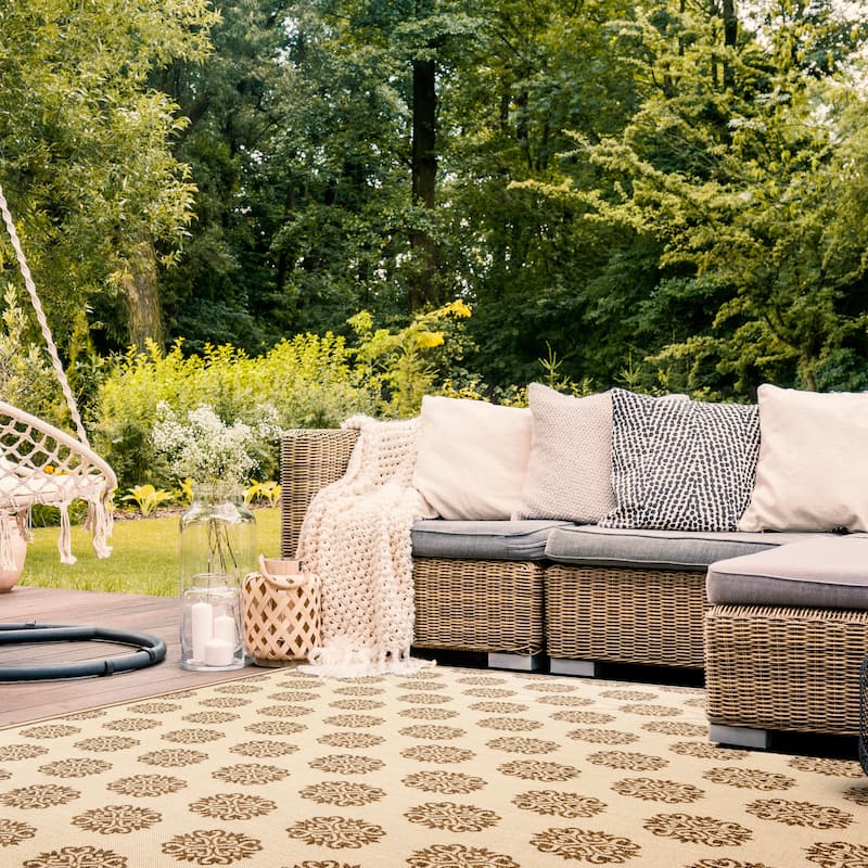 SAFAVIEH Beach House Indoor/ Outdoor Waterproof Patio Backyard Rug