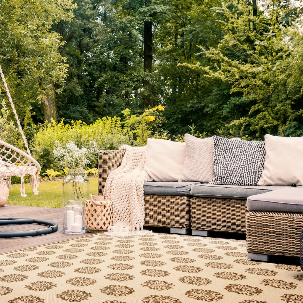 SAFAVIEH Beach House Indoor/ Outdoor Waterproof Patio Backyard Rug