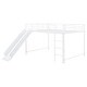 preview thumbnail 16 of 38, Full over Full Size Metal Bunk Bed with Slide and Guardrails for Kids, Boys and Girls, Bedroom
