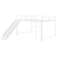 preview thumbnail 36 of 78, Versatile Metal Bunk Bed with Slide & Ladder, Heavy Duty Low Bunk Beds with Safety Guardrail & Small Door for Girls Boys