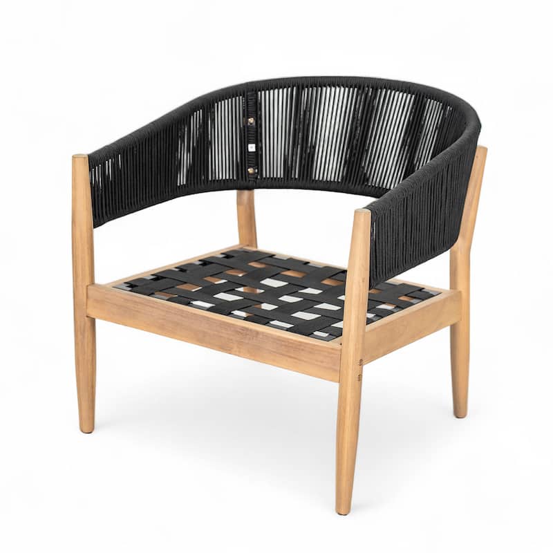 Christopher Knight Home - Lukas Rustic Acacia Patio Club Chair with Rope（Set of 2）.
