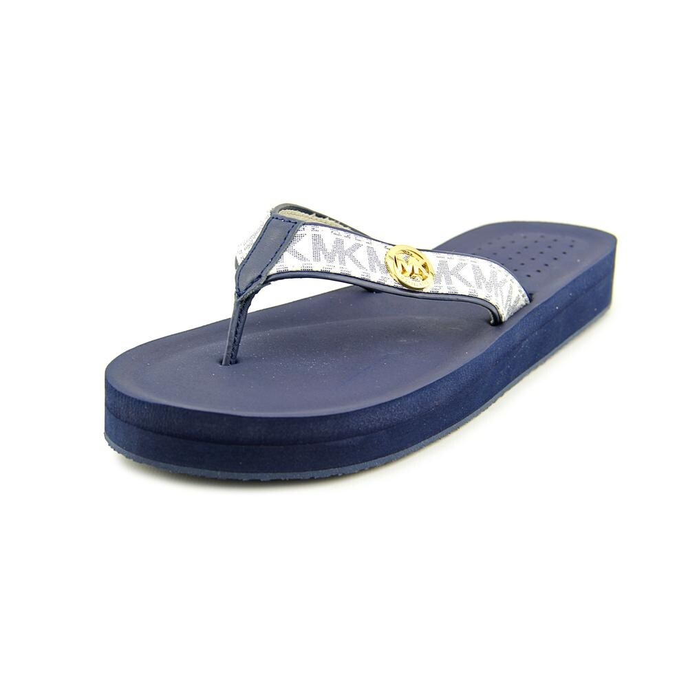 michael kors flip flops womens blue